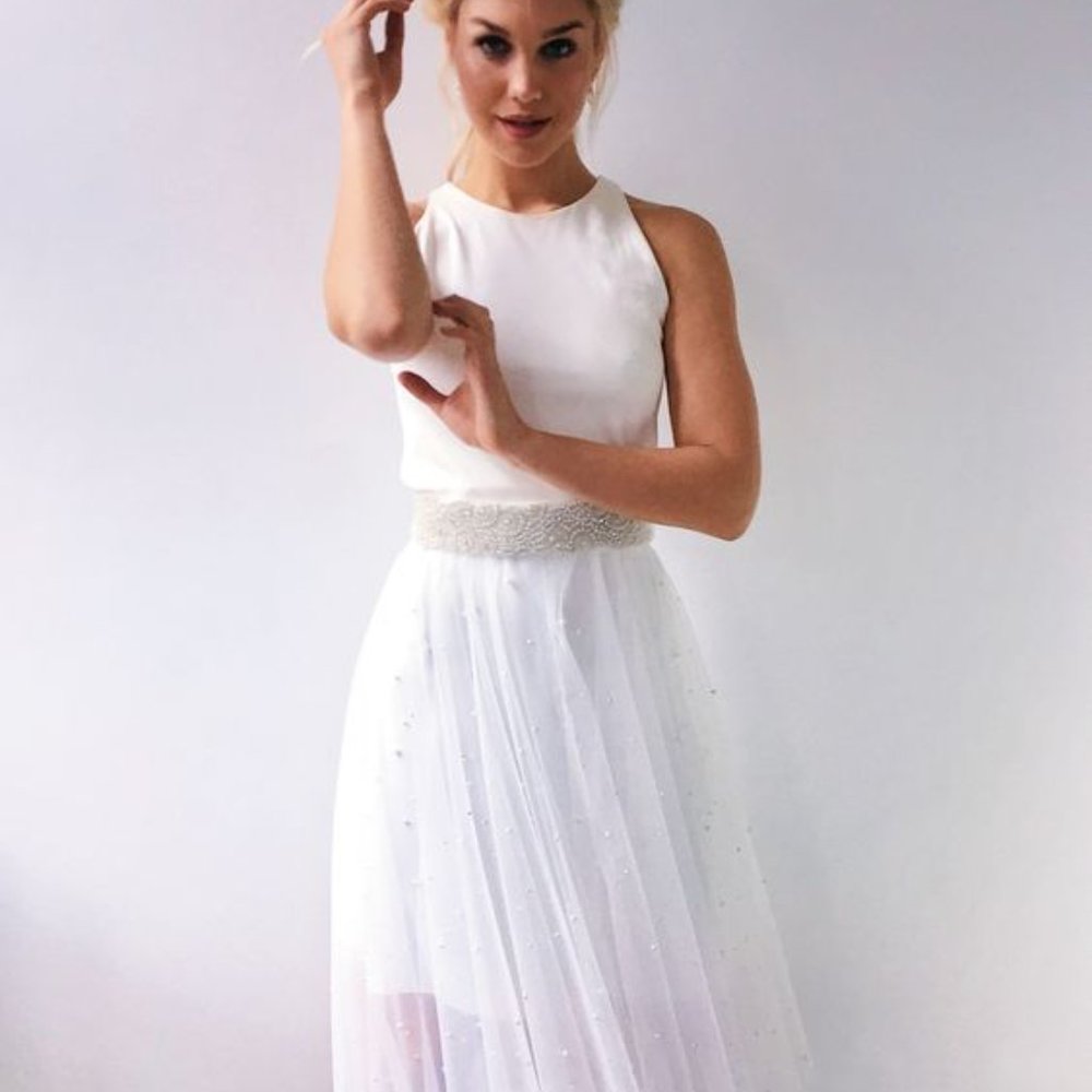 Carol Hannah Ria tulle wedding skirt with pearls
